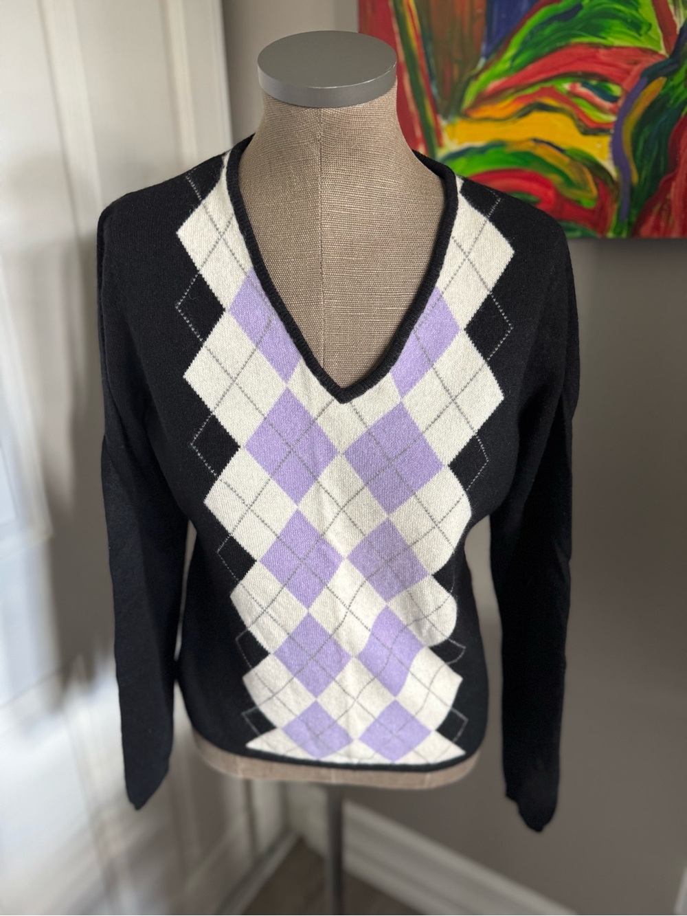 Apt 9 Argyle Cashmere Sweater